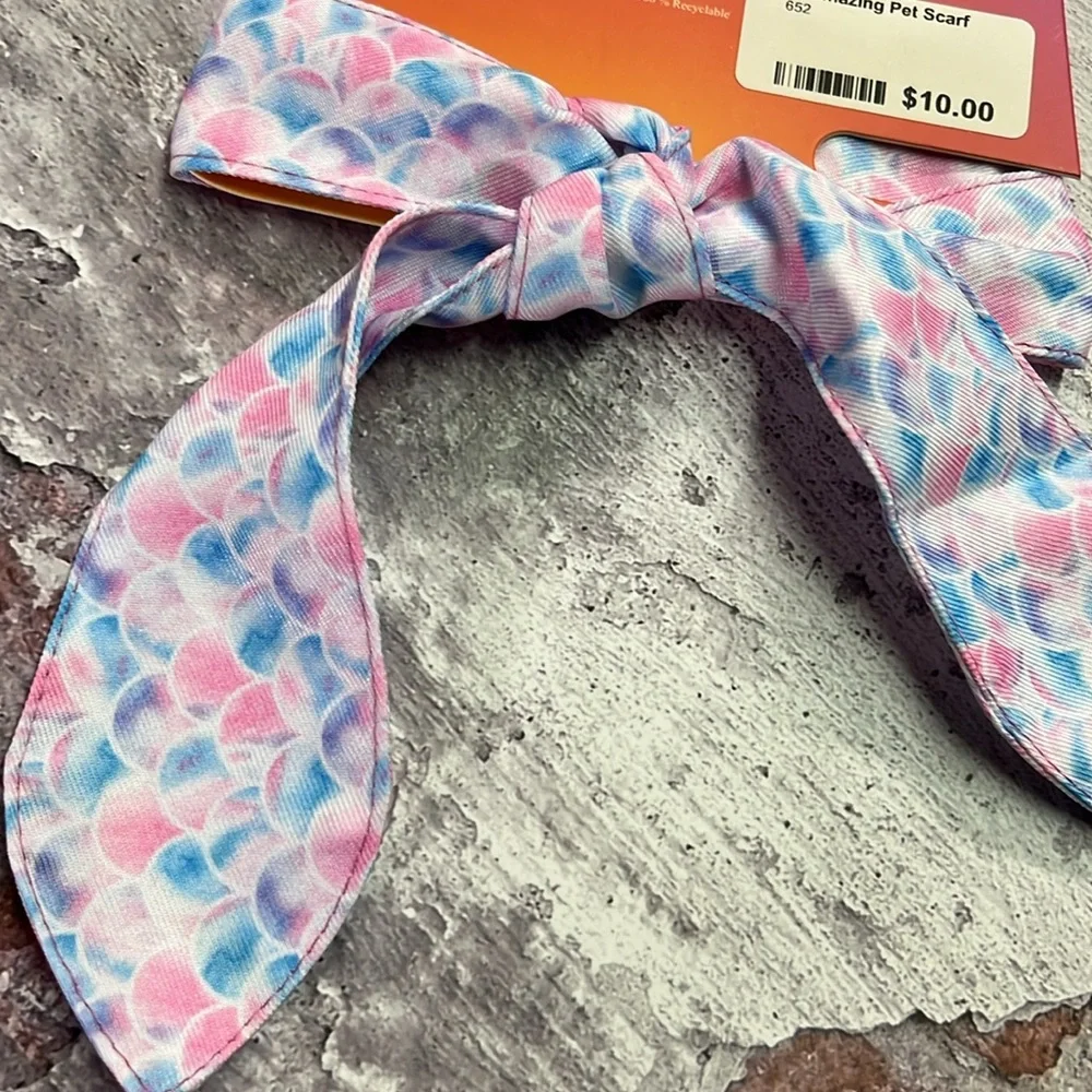 🛍 6 for $35 • NWT Frenchiestore Pink & Blue Mermaid Print Mermazing Pet Scarf